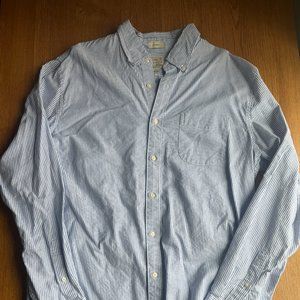 J.Crew Broken In Oxford Blue Striped (Large)